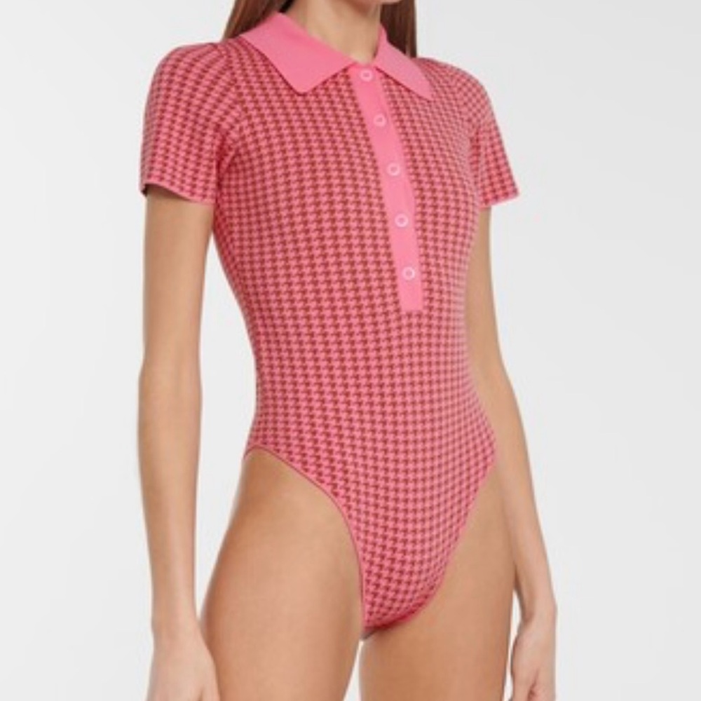 Tropic of C Collared Houndstooth Bodysuit